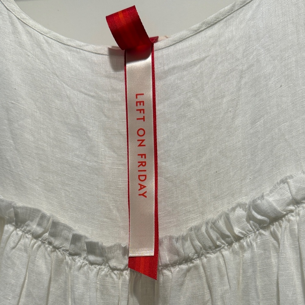 Left On Friday White Ruffle Mini Dress - Picture 2 of 4